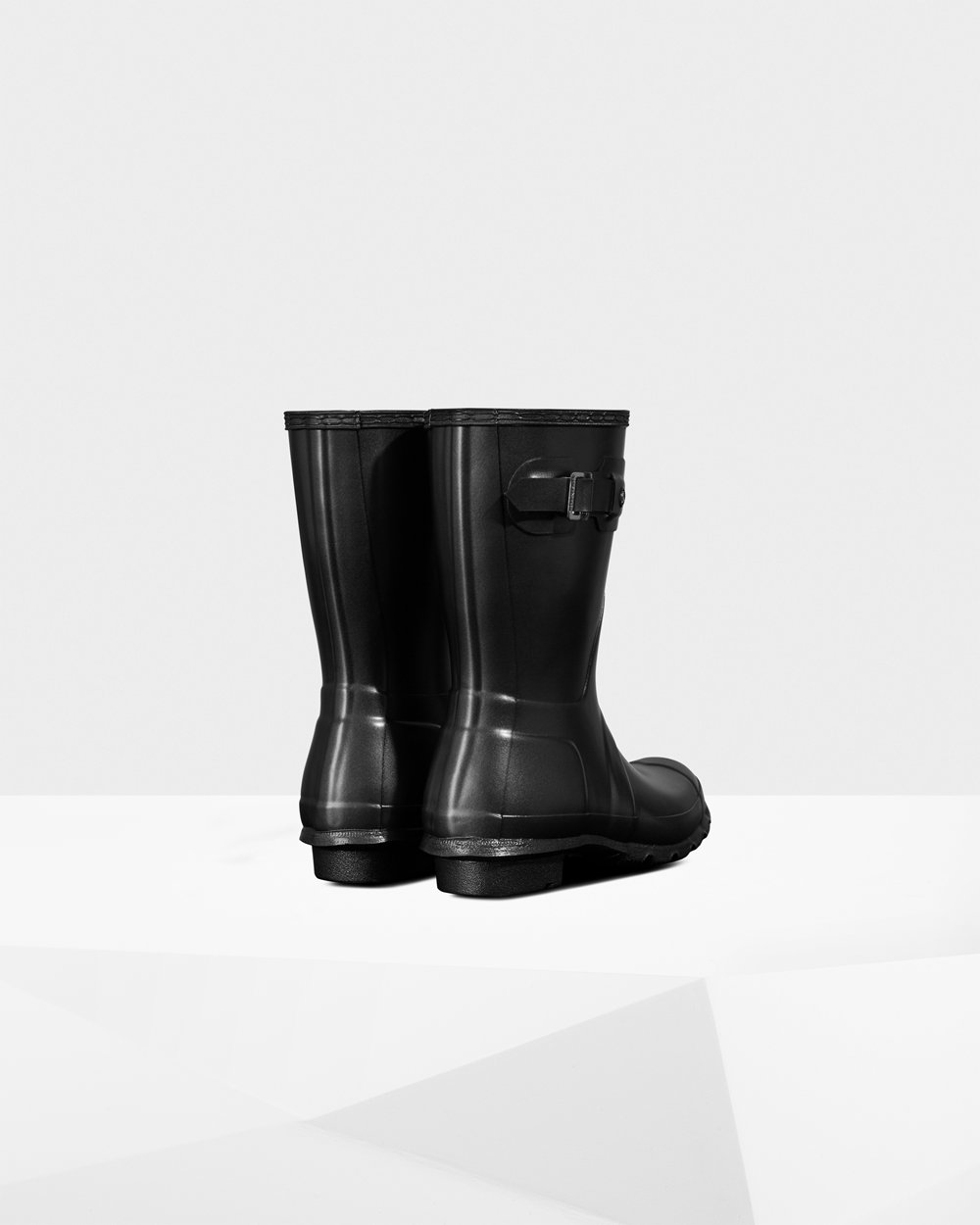 Womens Hunter Original Pearlized - Short Rain Boots Black - 8035-HIRQL